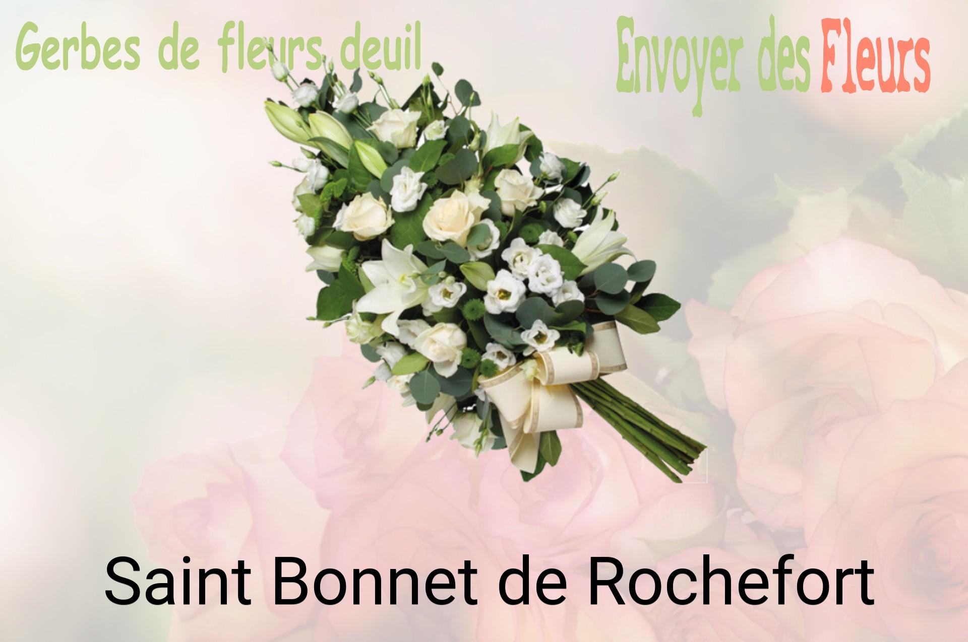 Gerbe de fleurs de deuil livrée à Saint-Bonnet-de-Rochefort